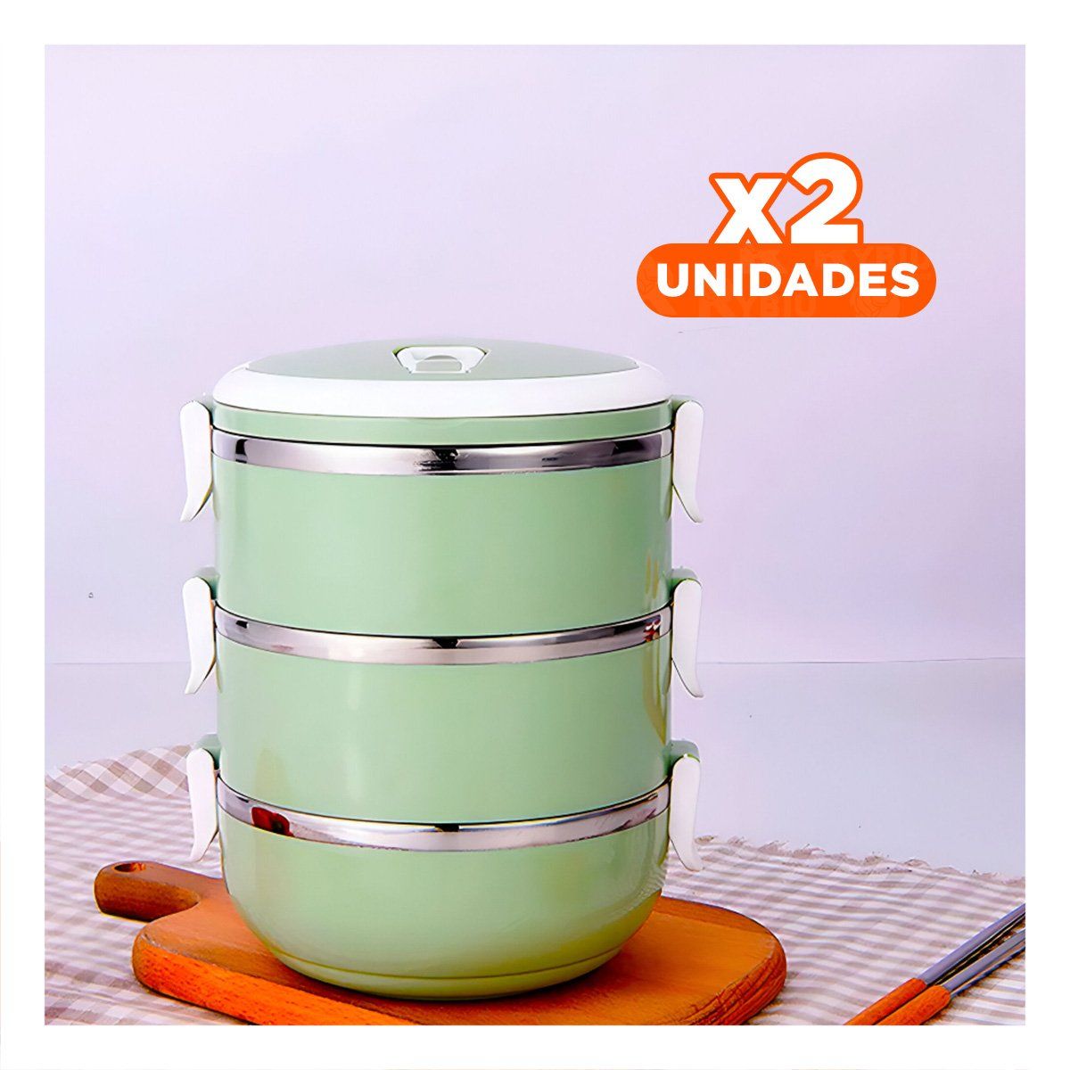 GENERICO - Pack2 Contenedor de Diseno CIrcular Verde Y+Regalo Stickers