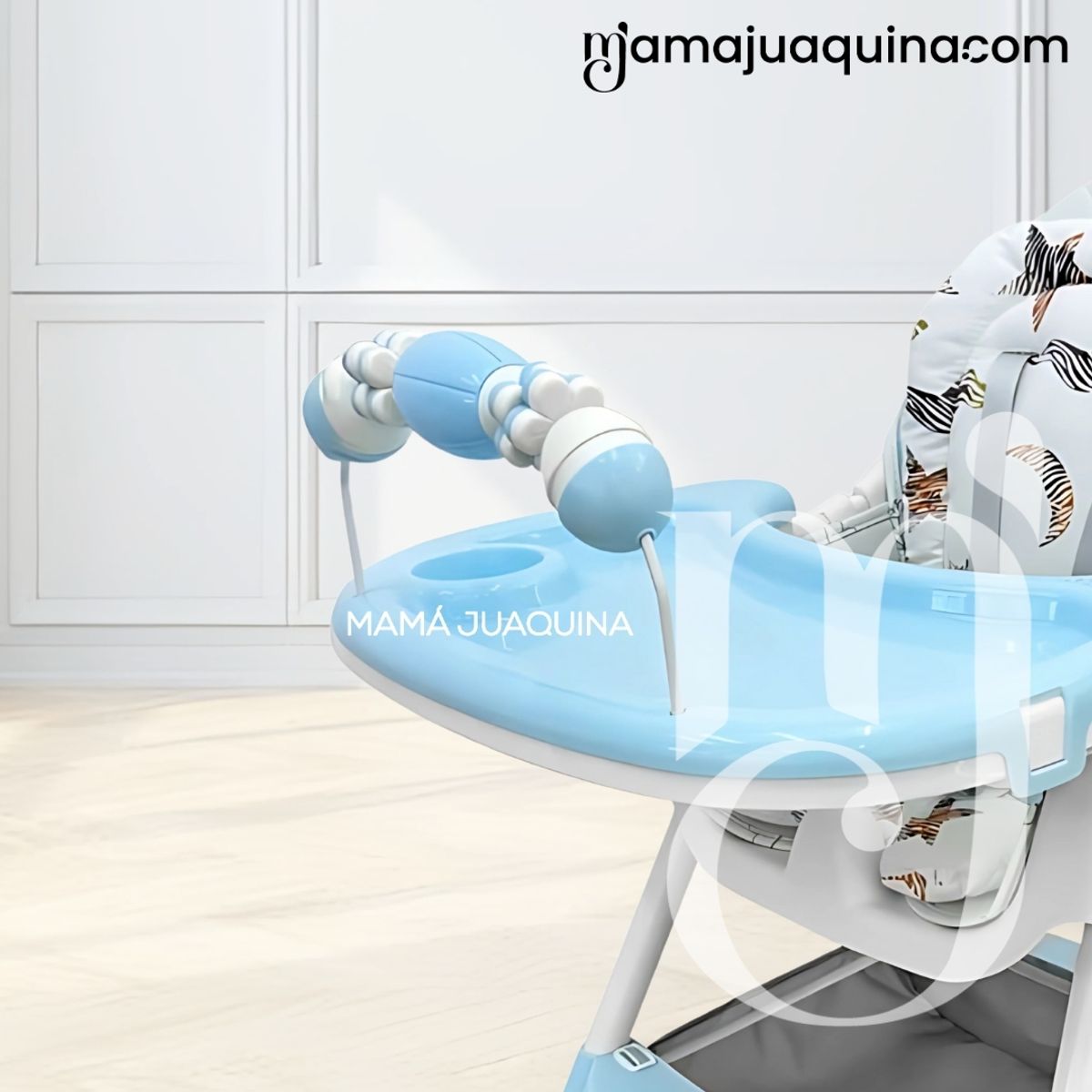 BABY - Silla de Comer «LODGE II» con Ruedas Edición Limitada Light Blue