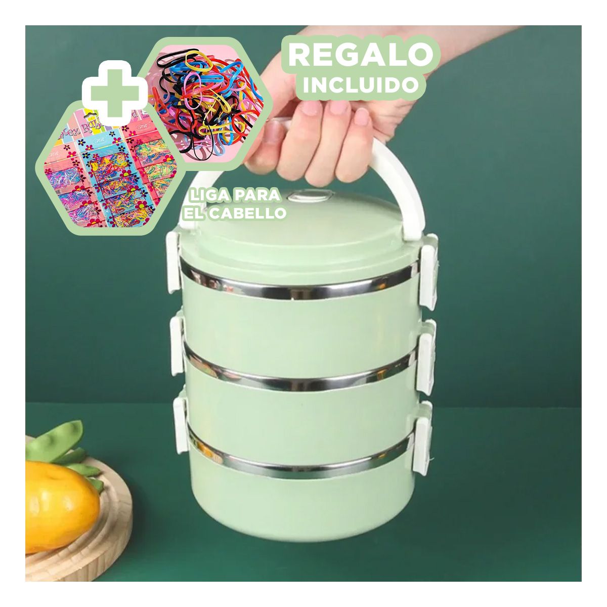 GENERICO - Pack6 Taper Practico y Termico en Verde Y+Ligas de Regalo