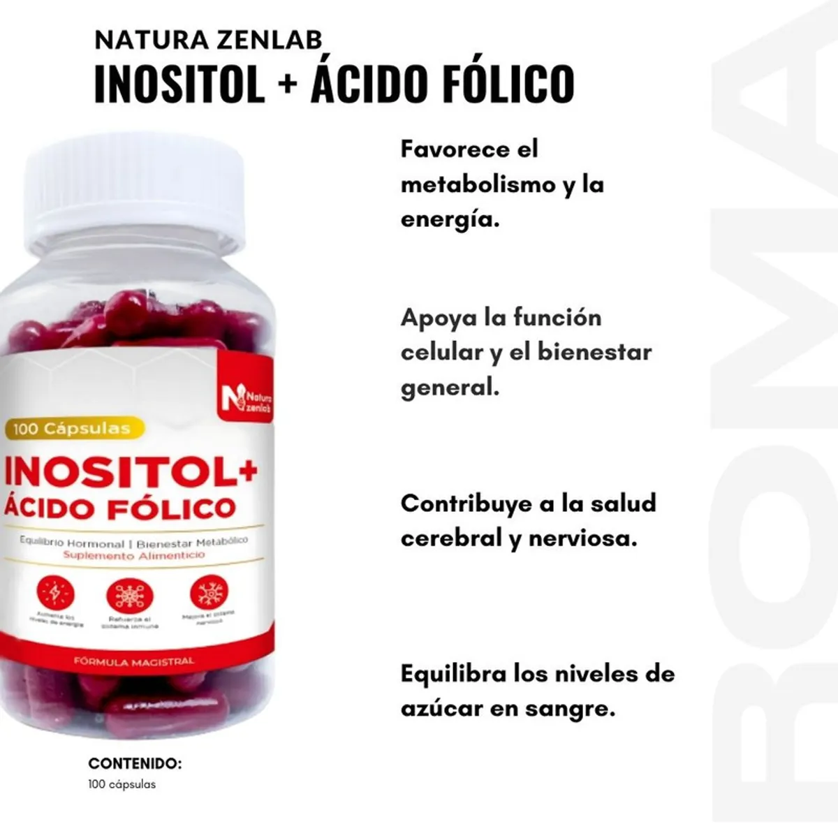 GENERICO - INOSITOL + ÁCIDO FÓLICO NATURA ZENLAB
