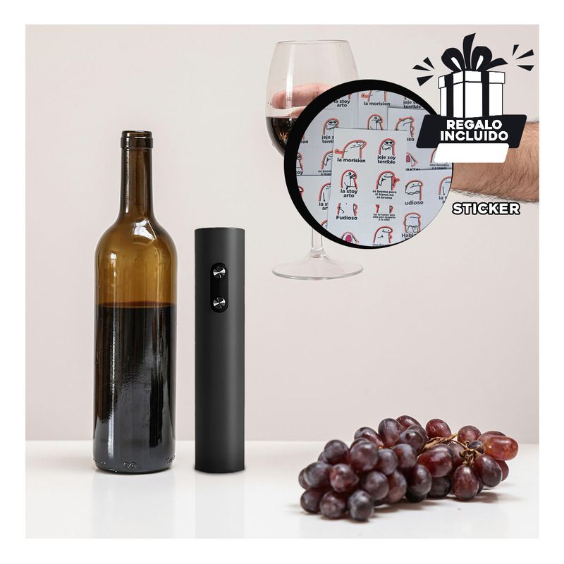 GENERICO - Pack6 Descorchador de Cocina Negro Y+Banderitas Adhesivas