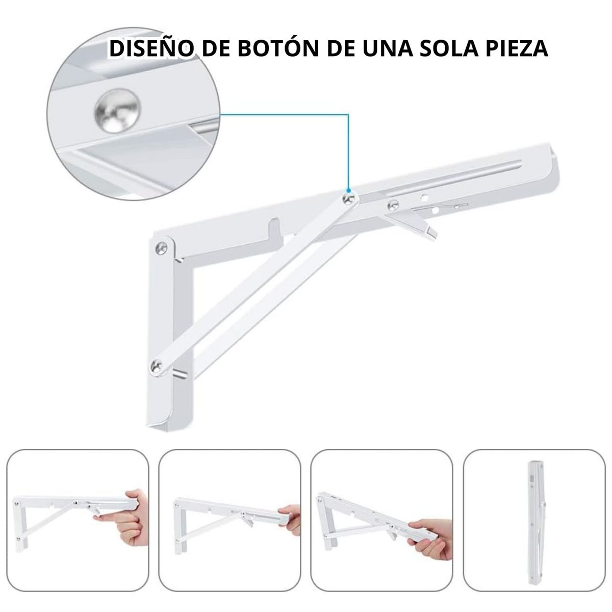 PENTHA - Repisa Soporte Ángulo Plegable Push 20cm Pack X6