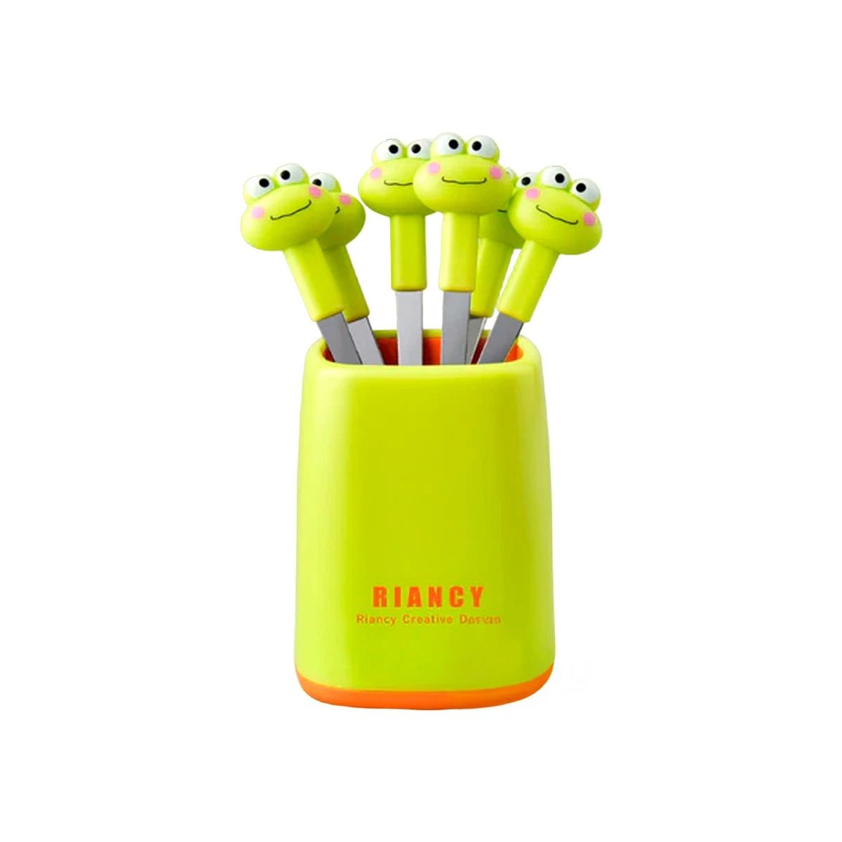 GENERICO - Pack2 Tenedor para Alimentos Verde Limon Y+Papel de Regalo