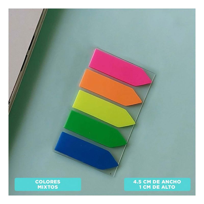 GENERICO - Pack12 Pocillo con Agarre Transparent Y+Banderitas Adhesivas