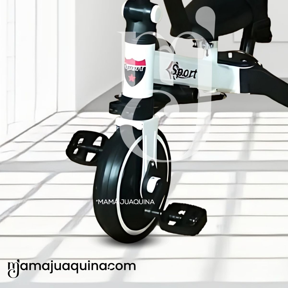 BABY - Triciclo Guiador con Capota para Niños «RODIN» de Lujo White