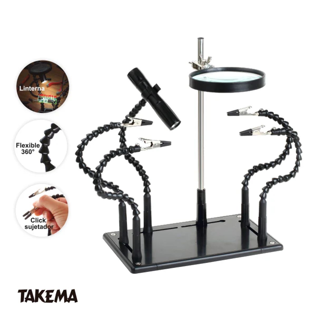 TAKEMA - SOPORTE PARA SOLDAR CON LUPA TAKEMA ZD-11P-1