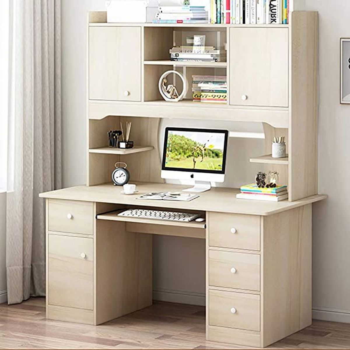 STARHOME - Escritorio Moderno con Biblioteca Forma Beige