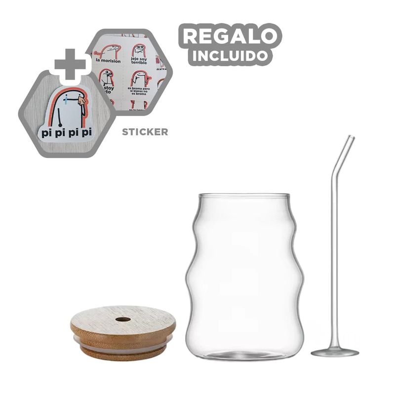 GENERICO - Vaso Creativo y Moderno con Estilo Curvas Y+Regalo Stickers