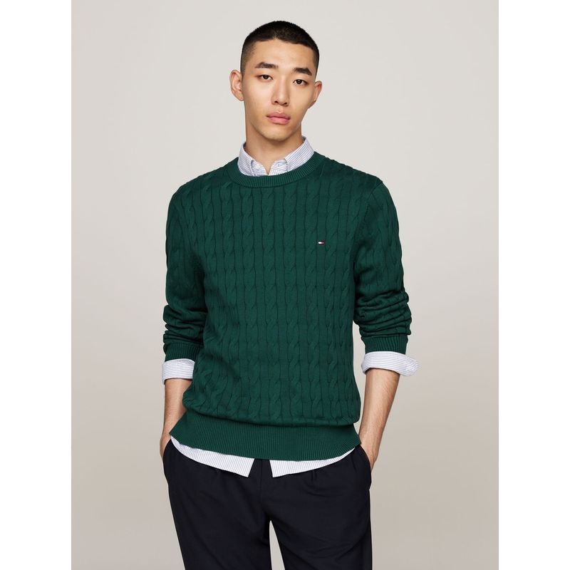 TOMMY HILFIGER - SWEATER CLASSIC COTTON CABLE CREW NECK