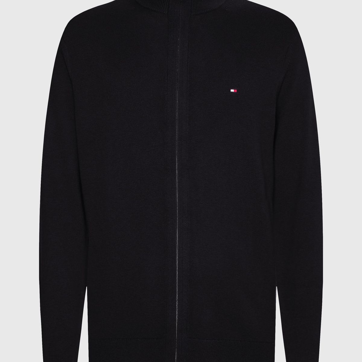 TOMMY HILFIGER - SWEATER PIMA ORG CTN CASHMERE ZIP THRU