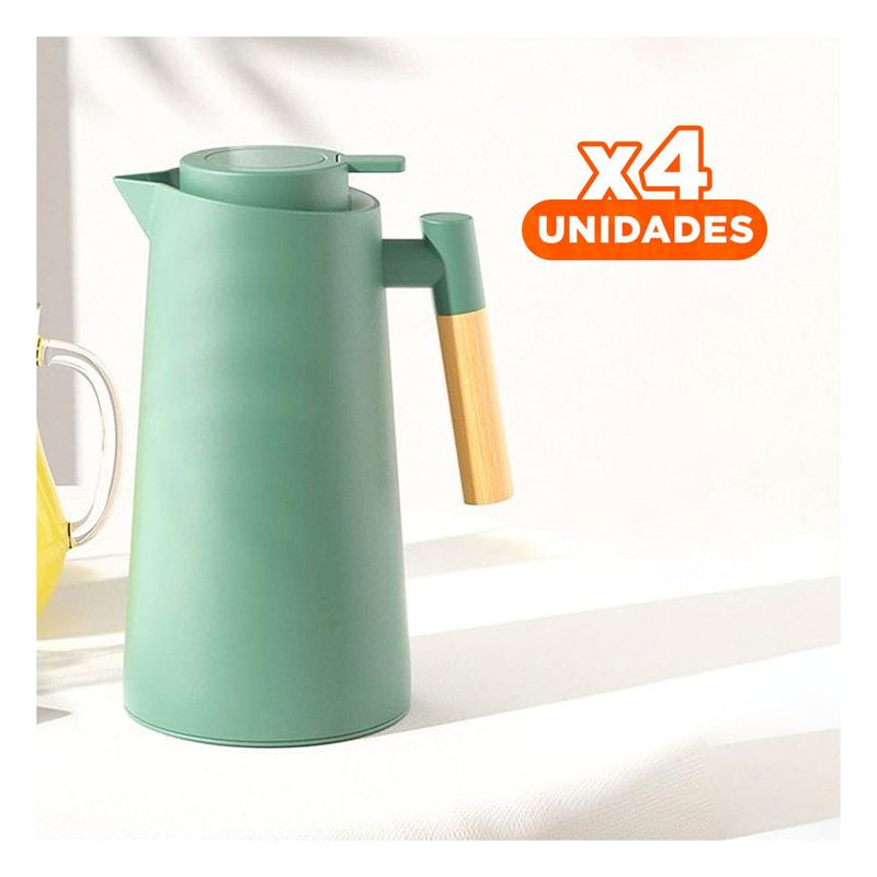 RYBIU IMPORT - Pack4 Recipiente Estilo Jarra Verde Agua Y+Regalo Stickers