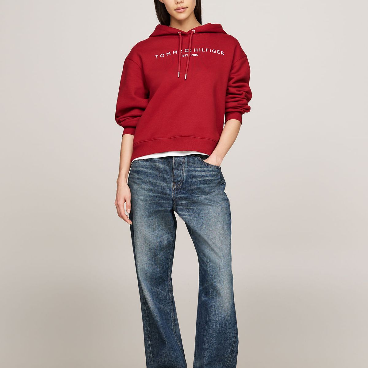 TOMMY HILFIGER - SWEATSHIRT MDRN REG CORP LOGO HOODIE