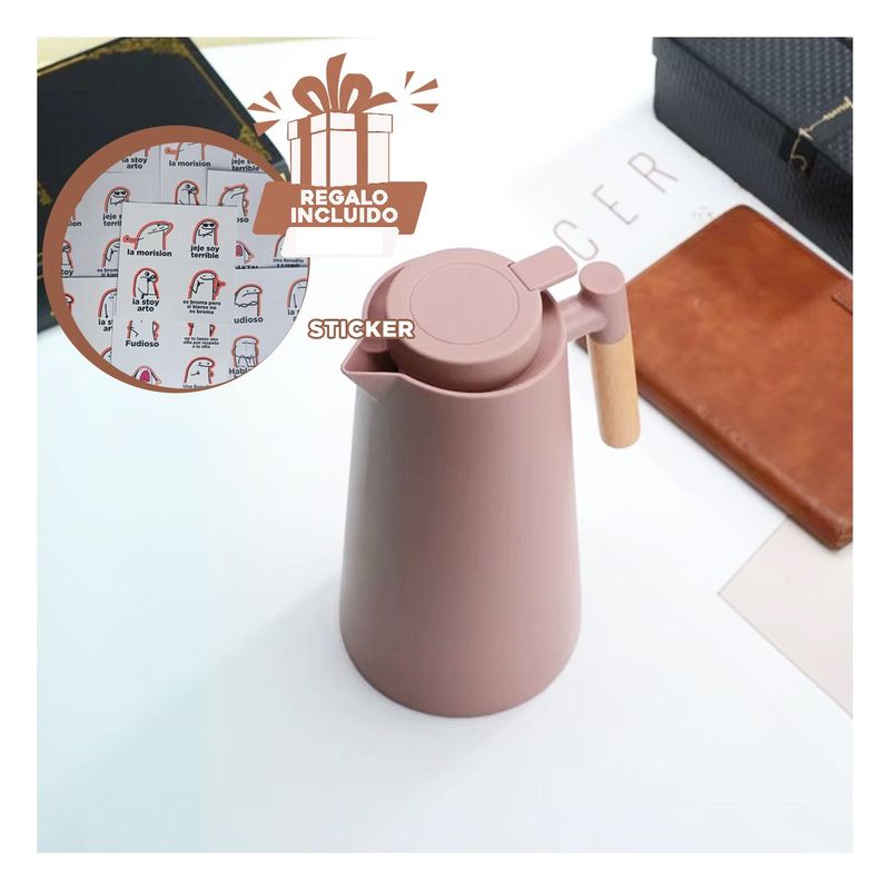 RYBIU IMPORT - Jarra para Bebidas Calientes Marron Claro Y+Regalo Stickers