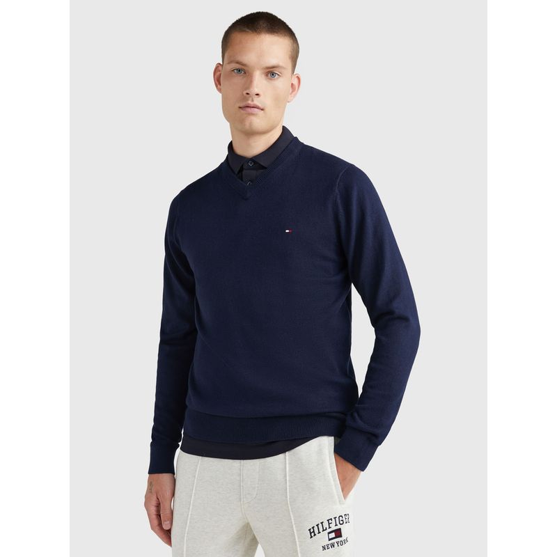 TOMMY HILFIGER - SWEATER PIMA ORG CTN CASHMERE V NECK