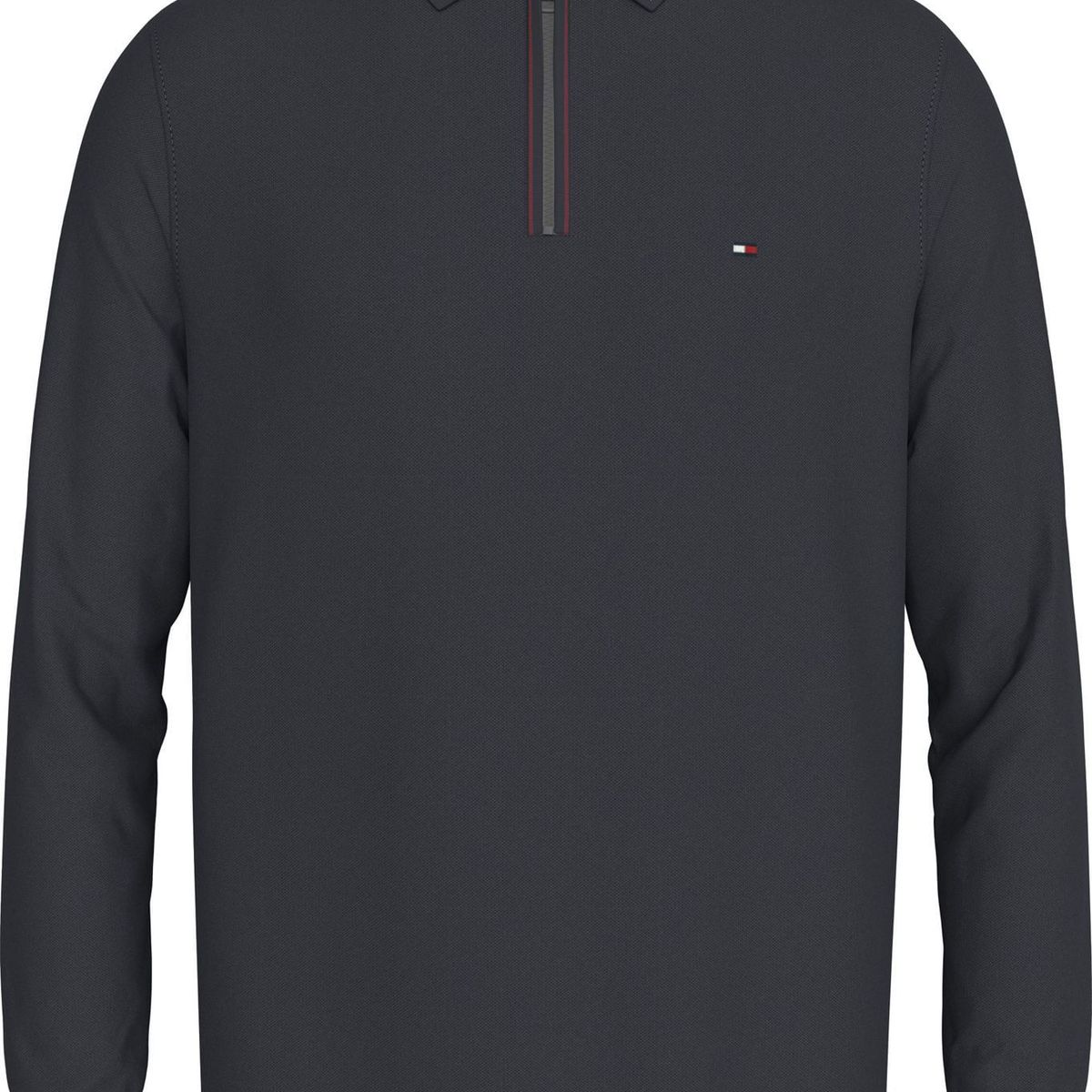 TOMMY HILFIGER - LS ZIP RWB DETAIL REG POLO