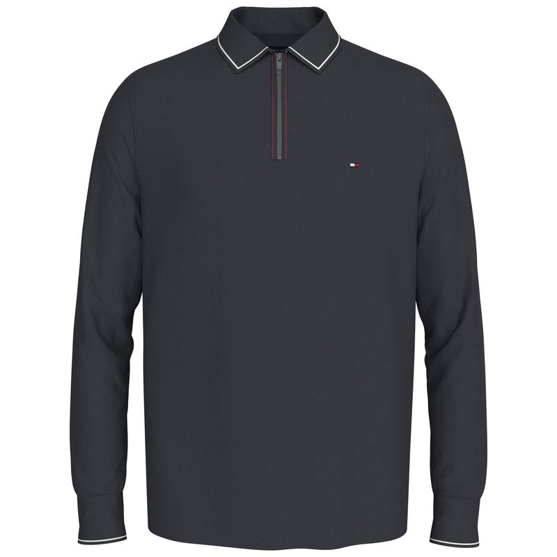 TOMMY HILFIGER - LS ZIP RWB DETAIL REG POLO