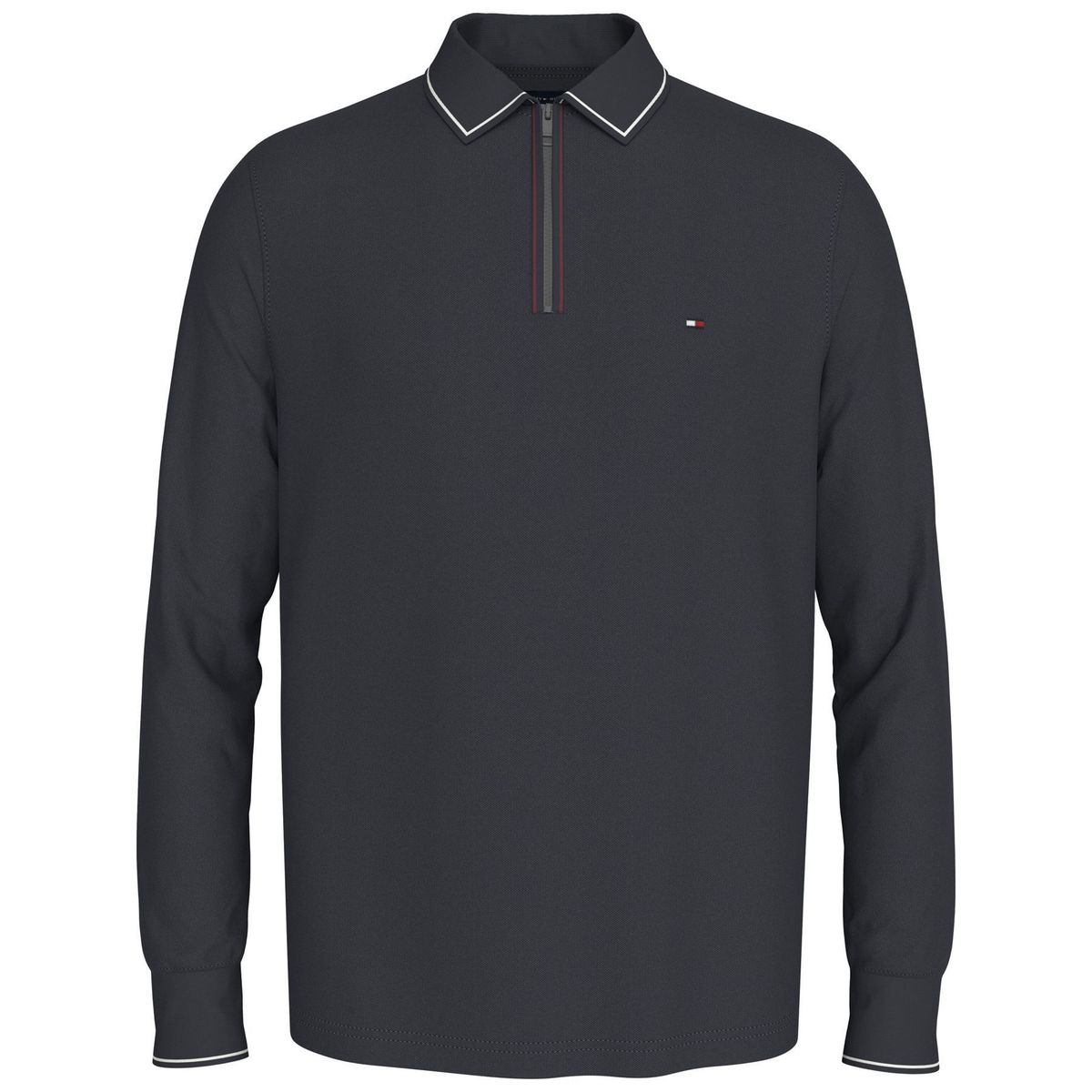 TOMMY HILFIGER - LS ZIP RWB DETAIL REG POLO