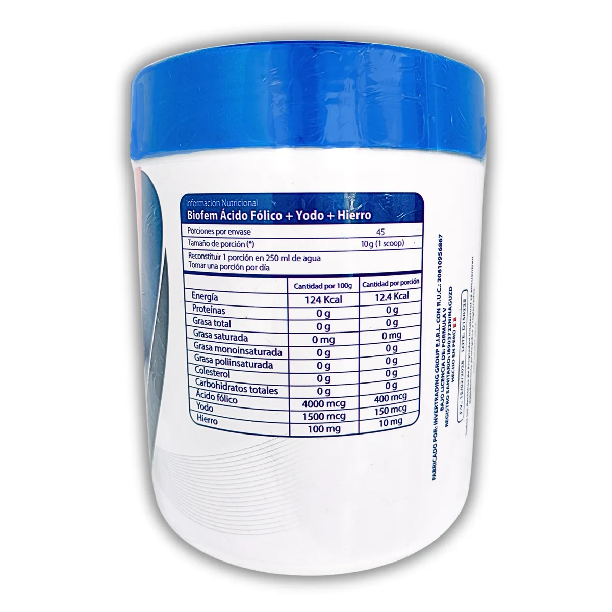 GENERICO - ACIDO FOLICO 400 MCG + YODO + HIERRO 450 GRAMOS EN POLVO FORMULA V