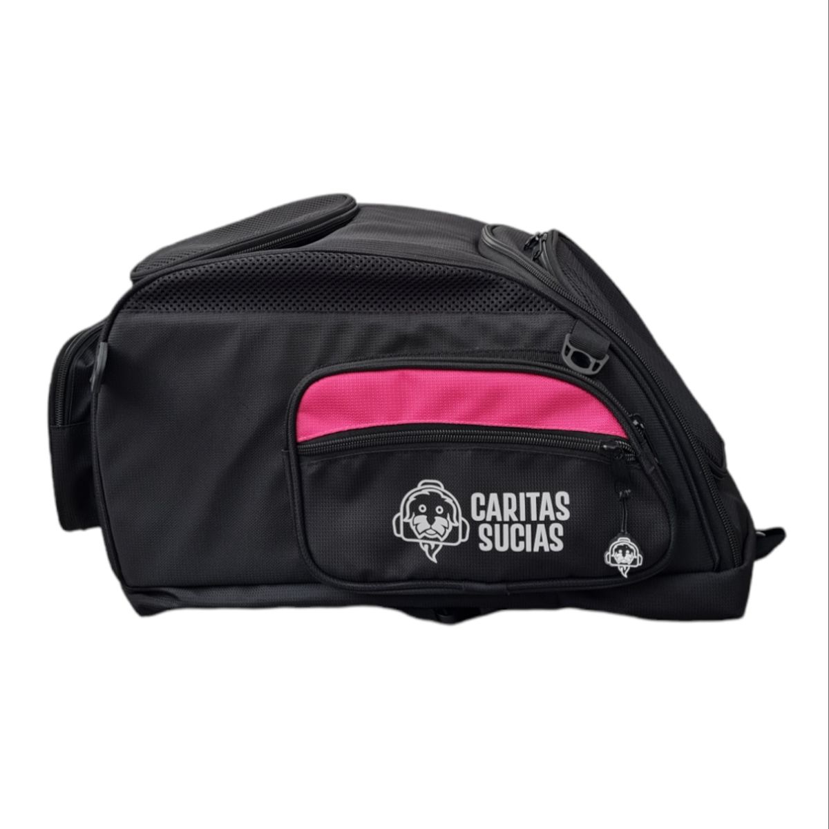 CARITAS SUCIAS - TANKPET 3 EN 1 MOCHILA TRANSPORTADORAMALETA TANQUERA PARA PERRO FUCSIA