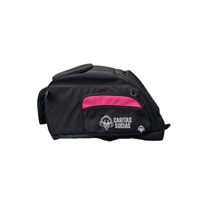 CARITAS SUCIAS - TANKPET 3 EN 1 MOCHILA TRANSPORTADORAMALETA TANQUERA PARA PERRO FUCSIA