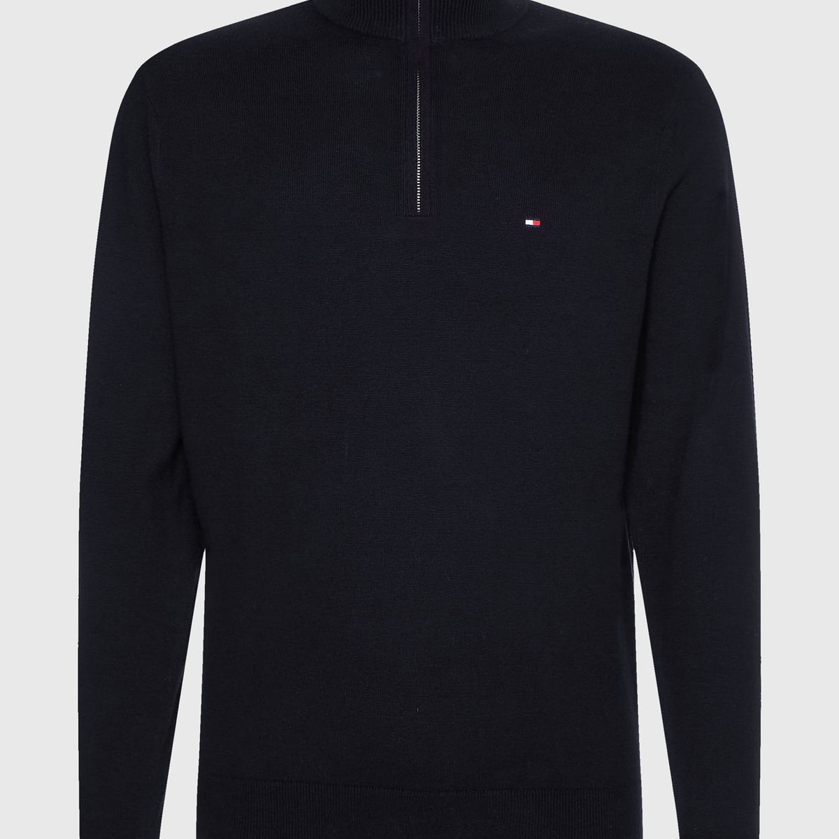 TOMMY HILFIGER - SWEATER PIMA ORG CTN CASHMERE ZIP MOCK