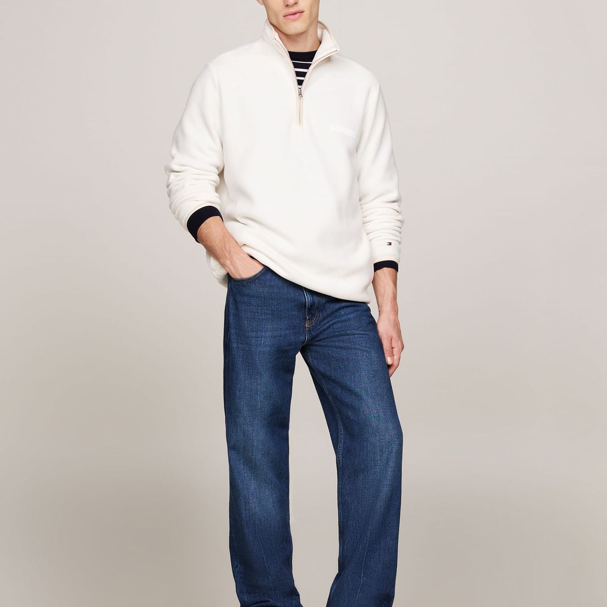 TOMMY HILFIGER - MONOTYPE TEXTURED FLEECE MOCK