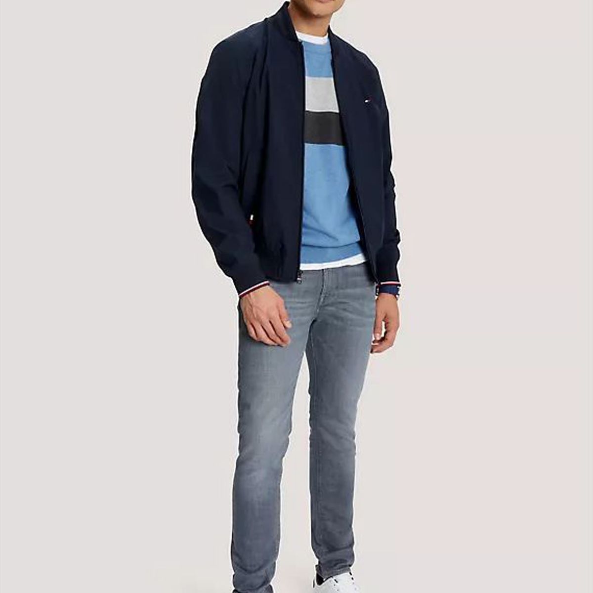 TOMMY HILFIGER - SWEATER M STRIPE CREW NECK