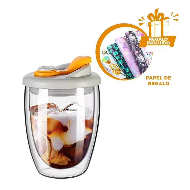 GENERICO - Pack6 Envase Pequeño en 350ml en Naranja Y+Papel de Regalo