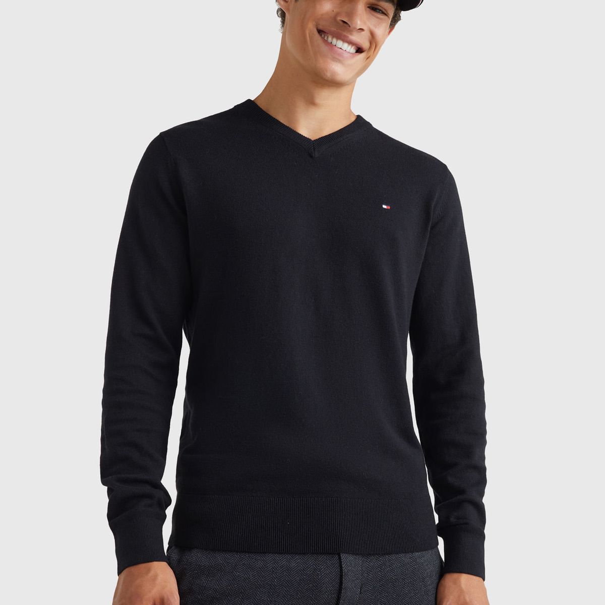 TOMMY HILFIGER - SWEATER PIMA ORG CTN CASHMERE V NECK