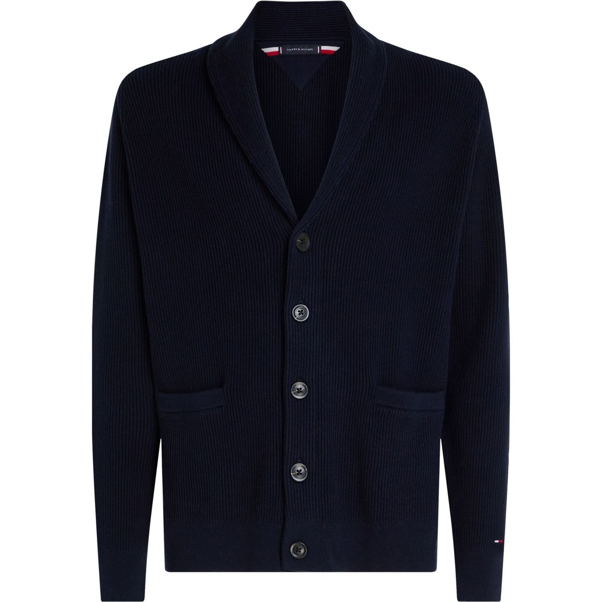TOMMY HILFIGER - SWEATER RIB SHAWL COLLAR CARDI