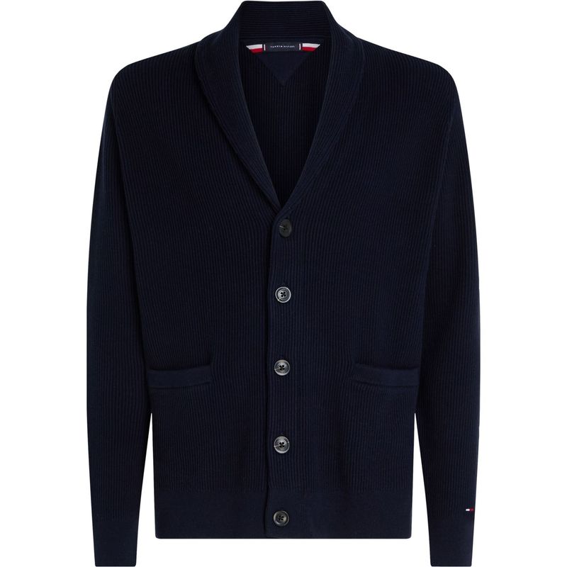 TOMMY HILFIGER - SWEATER RIB SHAWL COLLAR CARDI