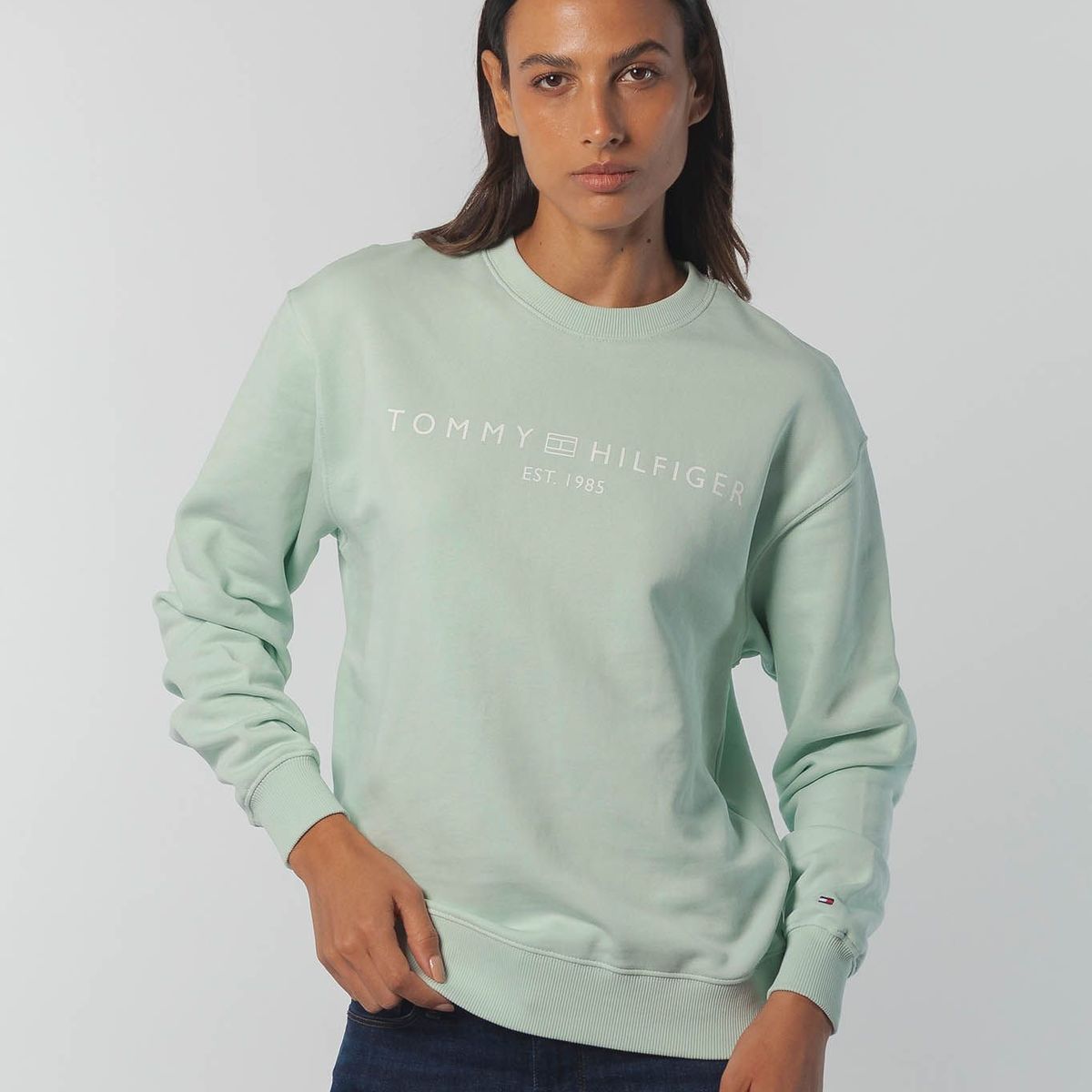 TOMMY HILFIGER - SWEATSHIRT IM MDN REG CORP LOGO C-NK SWTS