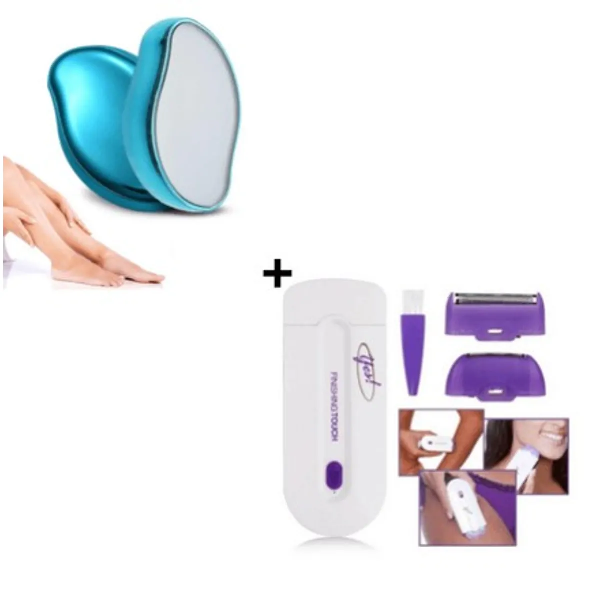 GENERICO - Combo Depiladora de Cristal + Depilador Removedor de Vello Yes