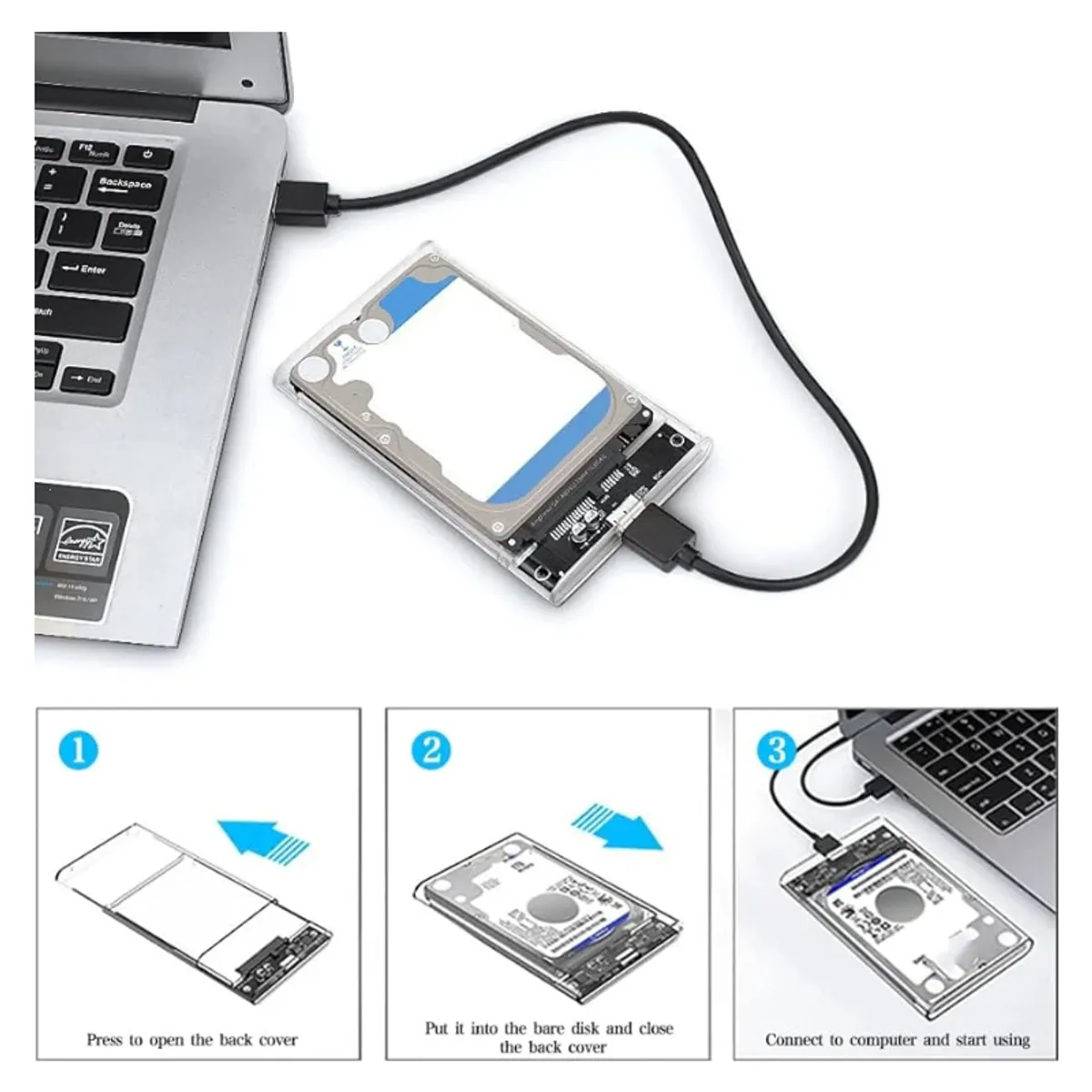 SEISA - Case para Disco Duro 2.5" – USB 3.0 a SATA para Laptop