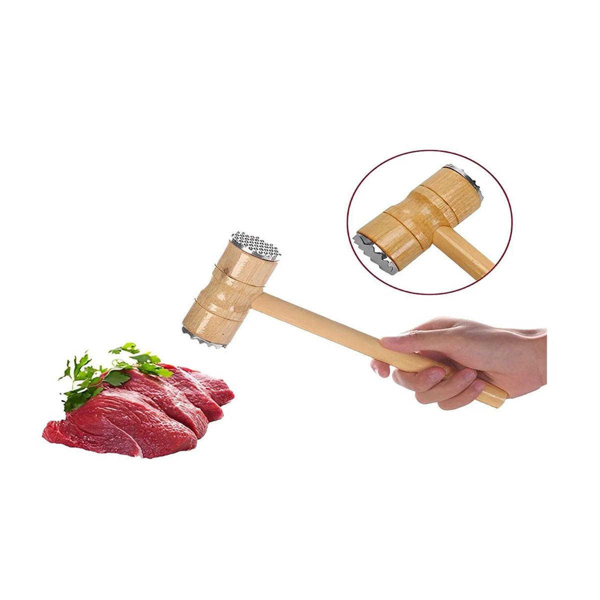 GENERICO - Martillo Util para Carne de Madera