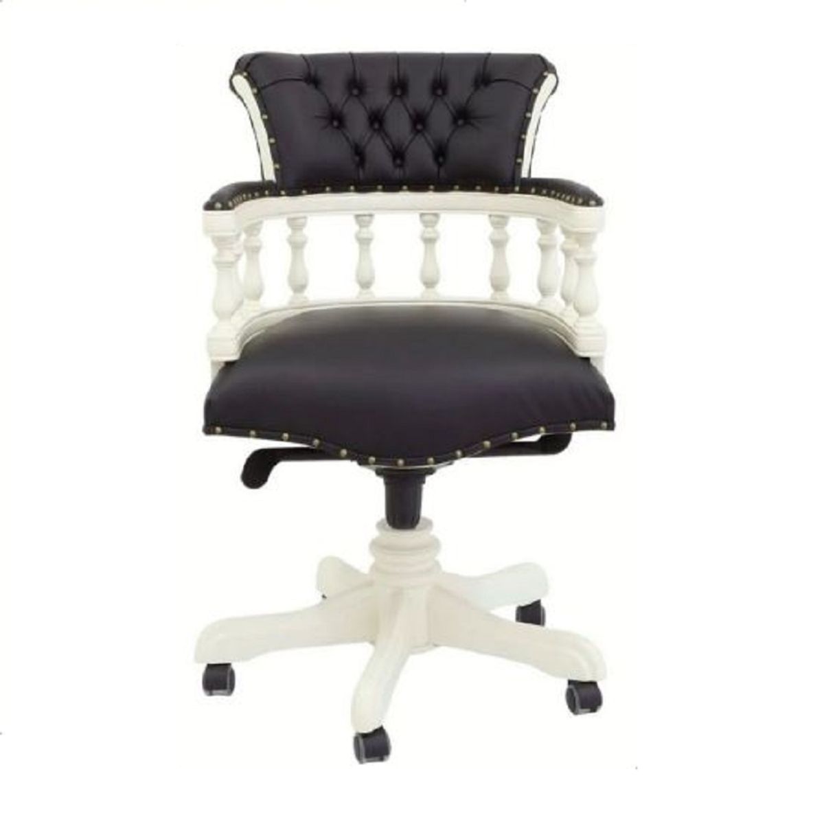 MOBILIARI - DM SILLA GIRATORIA QUIN DE ESCRITORIO BLANCO CON NEGRO