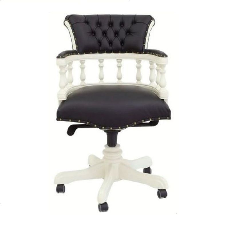 MOBILIARI - DM SILLA GIRATORIA QUIN DE ESCRITORIO BLANCO CON NEGRO