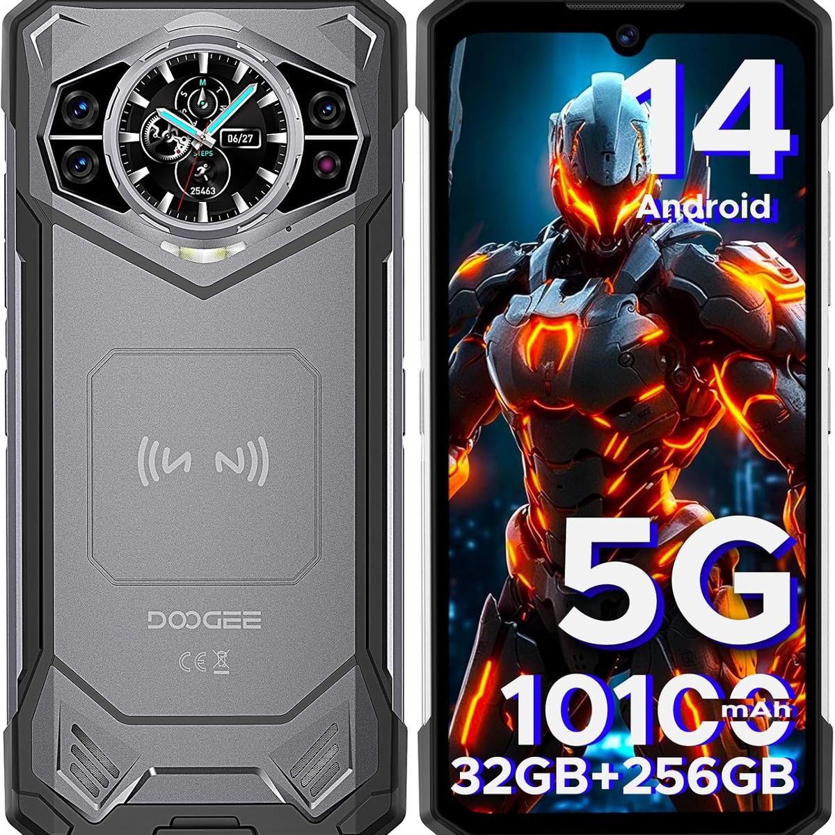 DOOGEE - Doogee S200 5G Celular 32GB+256GB 10100mAh 100MP Android 14 Smartphone