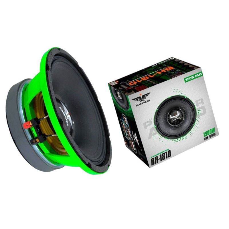 BLACK HAWK - Parlantes Medios Rango Pro 10 Pulgadas 1500W Black Hawk