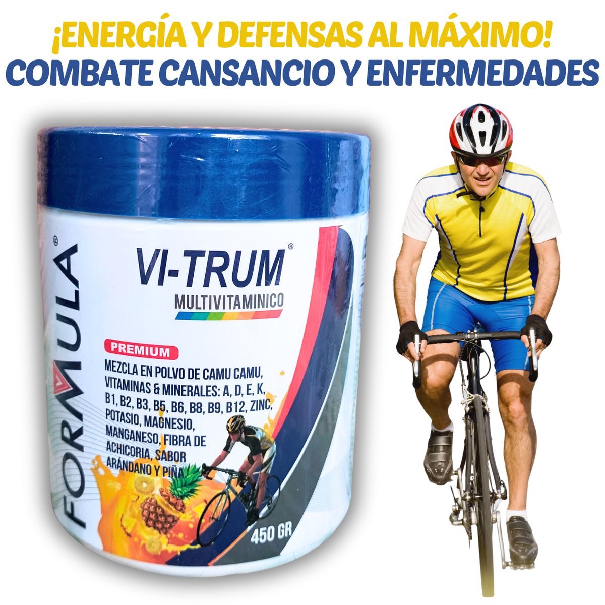 GENERICO - 450GR VITAMINAS PARA SUBIR DEFENSAS ENERGÍA E INMUNIDAD - COMPLEJO MULTIVITAMÍNICO EN POLVO