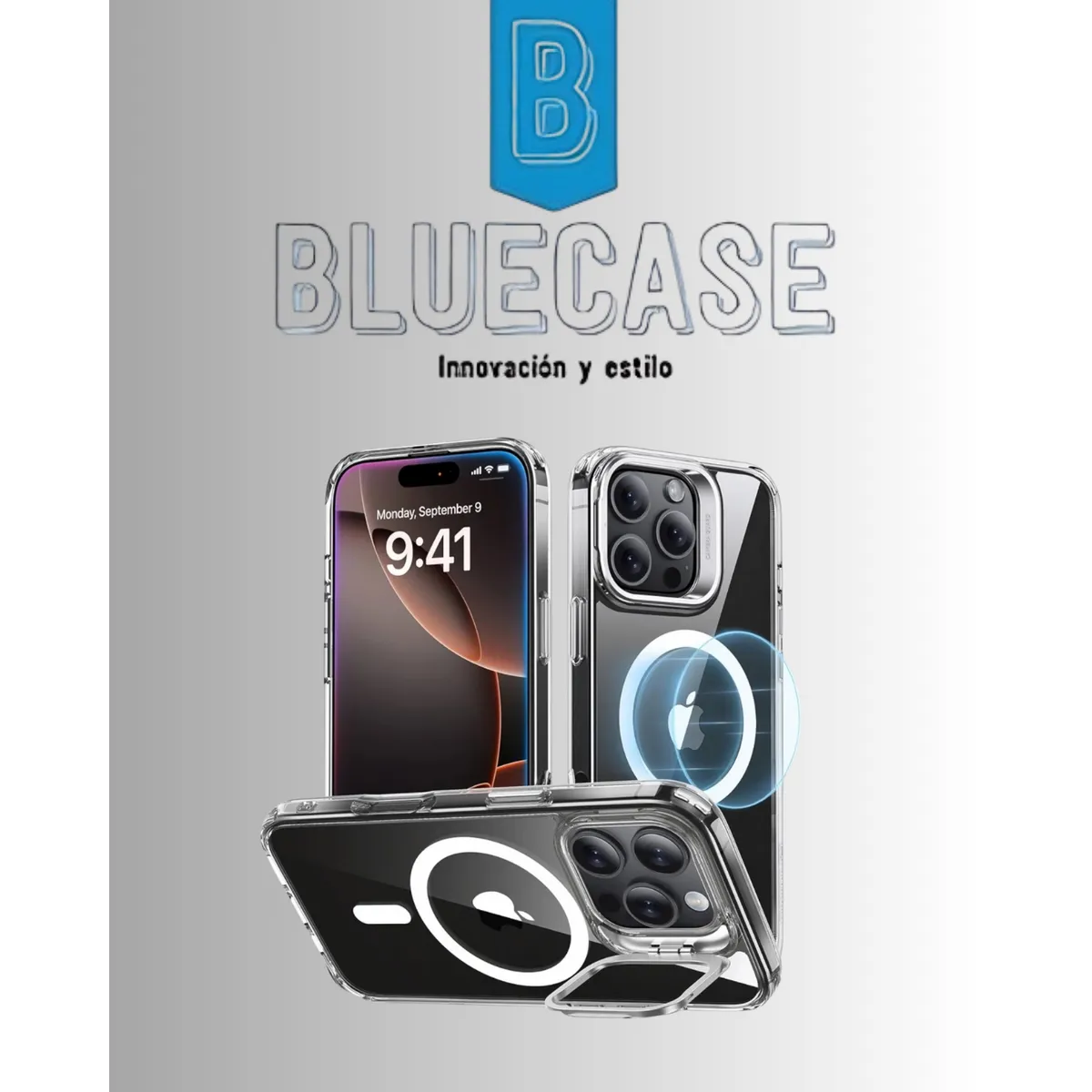 CASE - MAGSAFE CON PARANTE DE CAMARA PARA IPHONE 16  - TRANSPARENTE