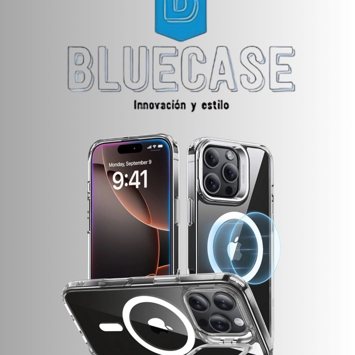 CASE - MAGSAFE CON PARANTE DE CAMARA PARA IPHONE 16 PRO - TRANSPARENTE