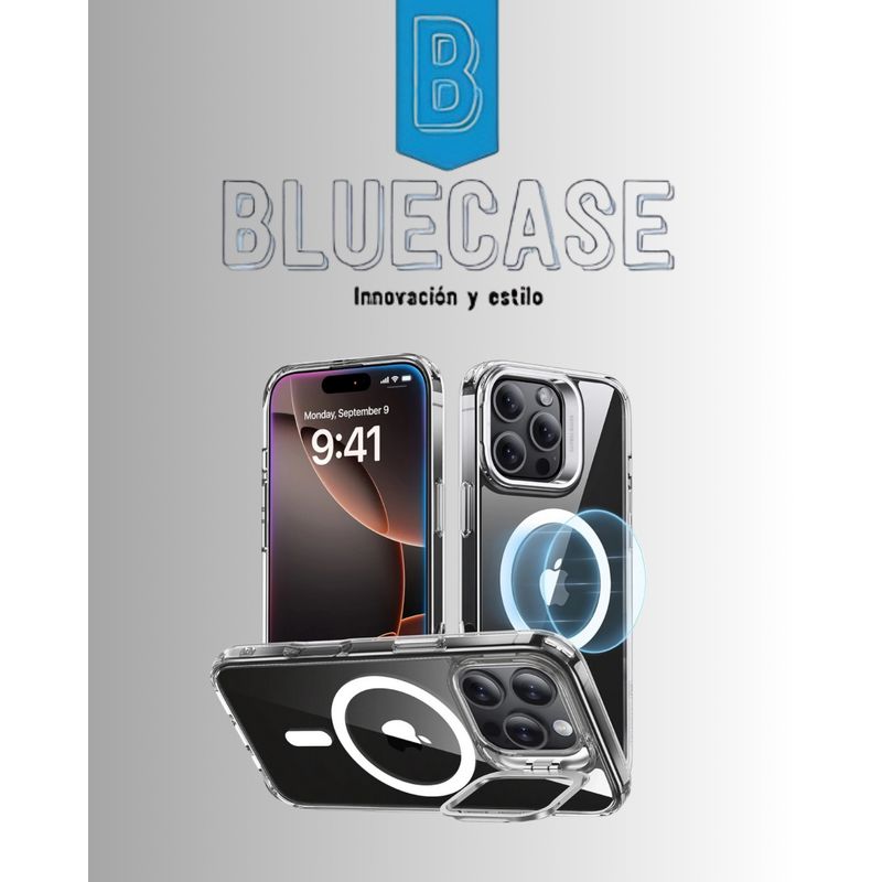 CASE - MAGSAFE CON PARANTE DE CAMARA PARA IPHONE 16 PRO - TRANSPARENTE