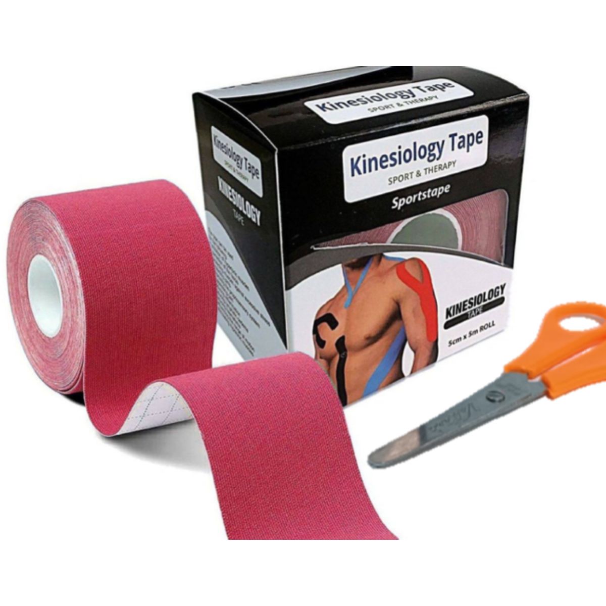 GENERICO - Venda Kinesio Tapes Cinta Kinesiologica x 5m rojo