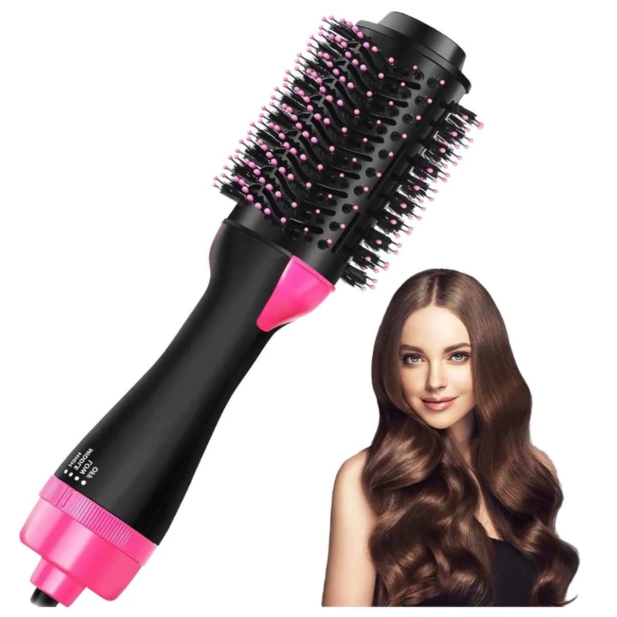 GENERICO - Cepillo Secador 3 En 1 1000W Cable Giratorio Y Control Temperatura