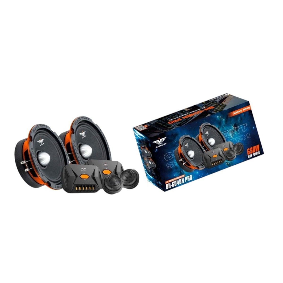 BLACK HAWK - Parlantes Componentes  Medios Rango Punta Bala 650W Black Hawk