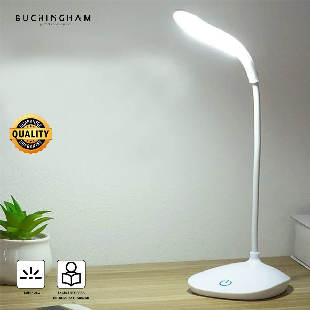 GENERICO - Pack Lámpara LED USB Blanca + Organizador de Escritorio Negro