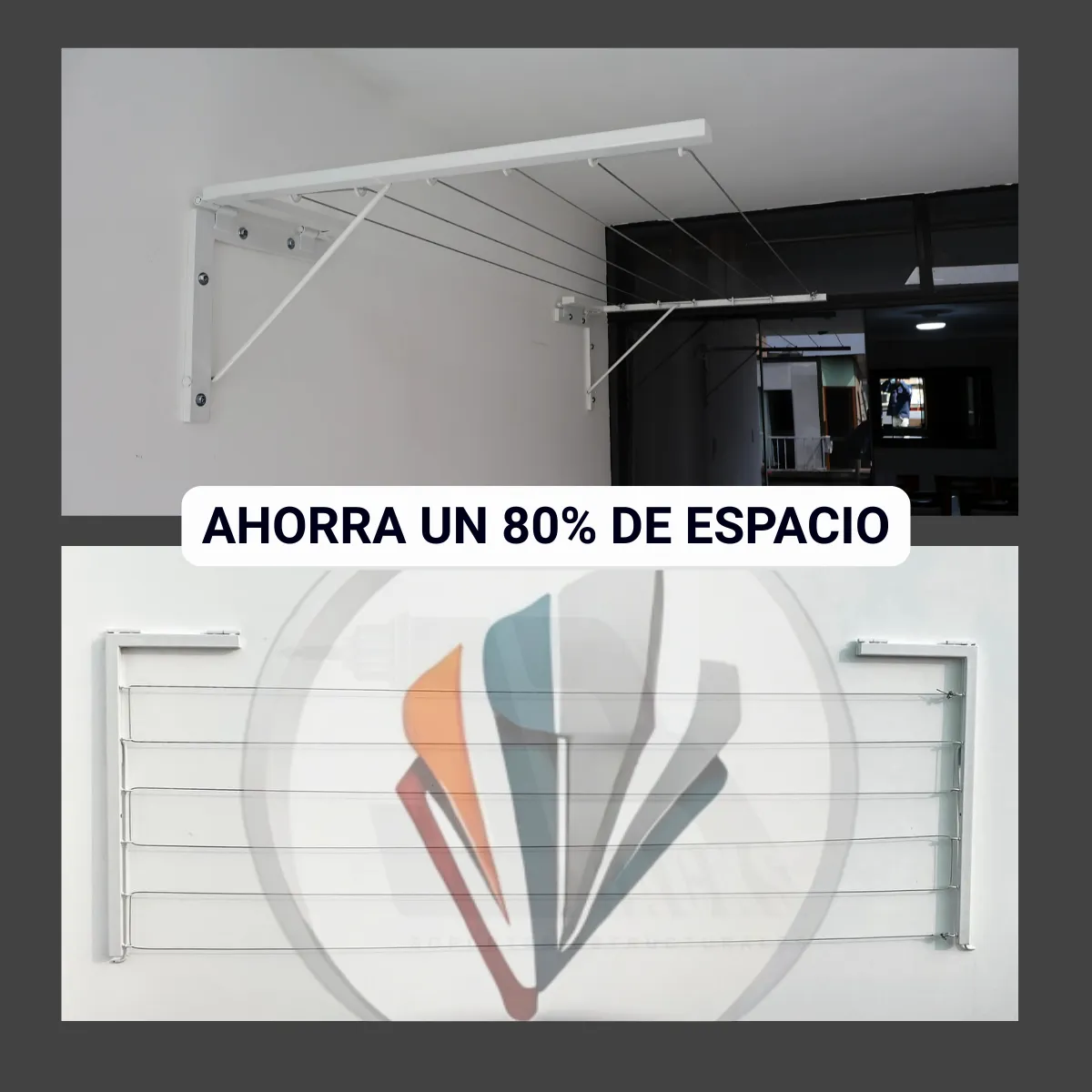 GENERICO - Tendedero de Pared Reforzado IMAHI 6Líneas 3m blanco