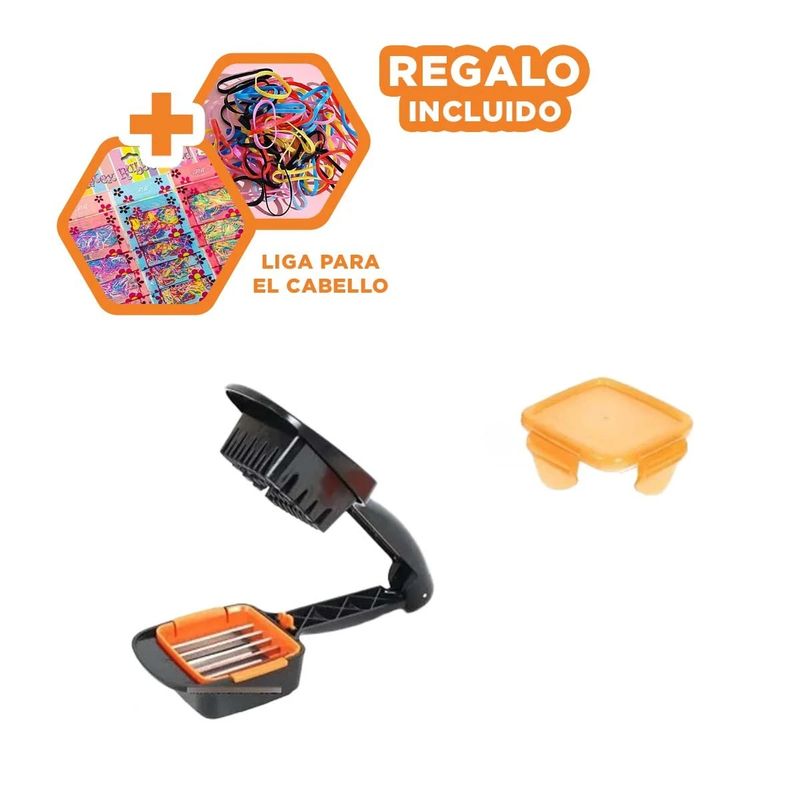 GENERICO - Pack4 Picador Manual 5 en 1 para Frutas Y+Ligas de Regalo