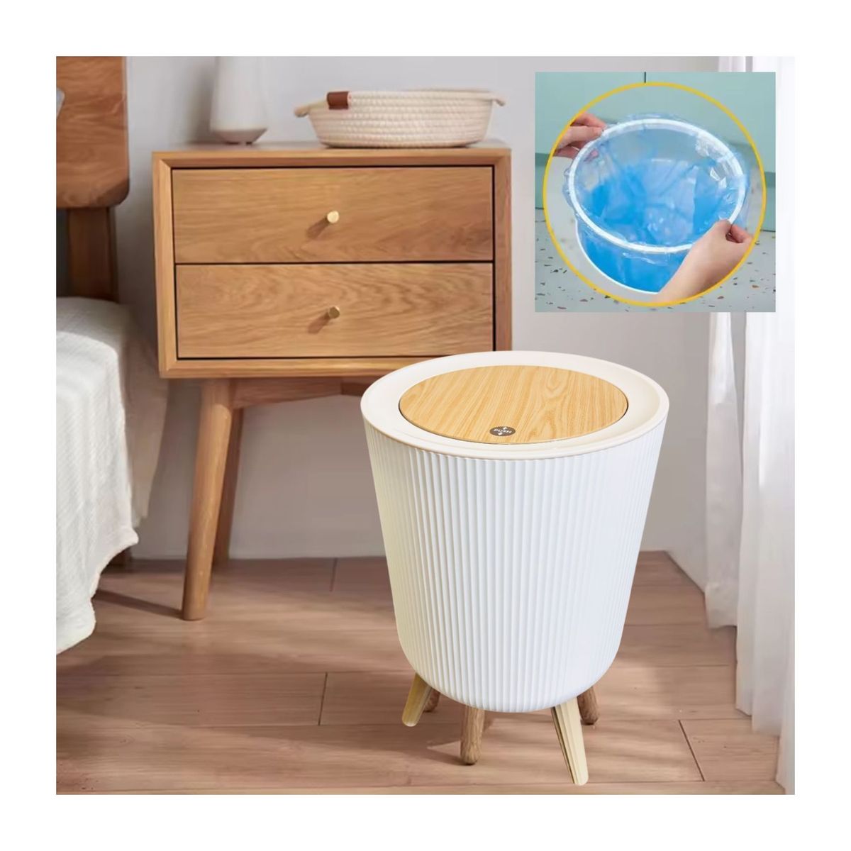 GENERICO - Tacho para Desperdicios a Rayas